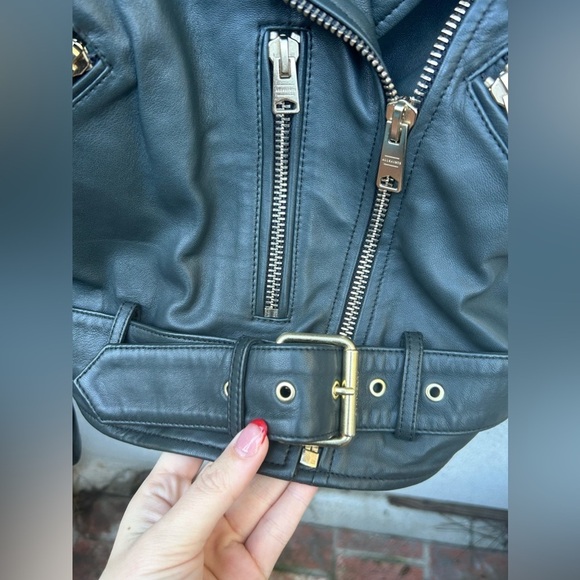 Allsaints Balfern Leather Moto Jacket in Sycamore Green New with Tags! - Picture 8 of 10